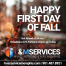 Image of L7M Services Heating & Air fall furnace inspection promotion showing leaves falling and fall colors.